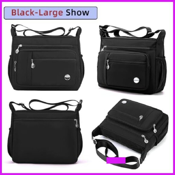 Lightweight Nylon Crossbody Purse Multiple Pockets Tote Shoulder Bag Chic - Picture 6 of 7